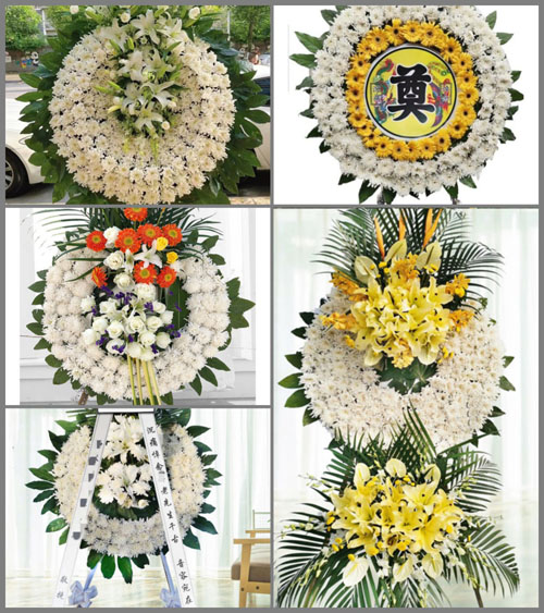 山西晋中昔阳县界都乡团前庄村花圈速递